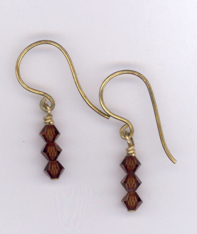 Mocha ~ Swarovski Crystal Gold Earrings