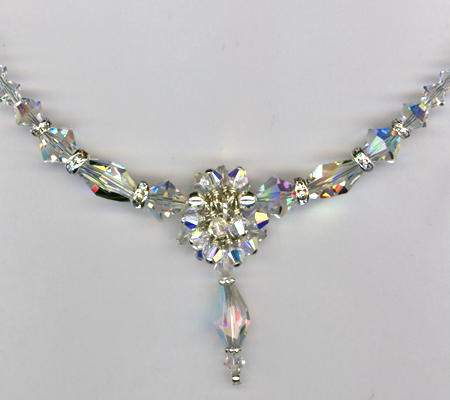 Swarovski Crystal Bridal Custom Necklace Close up