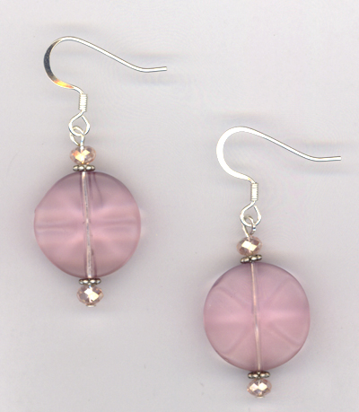 Pastel Pretty Pink ~ Crystal Wavy Earrings