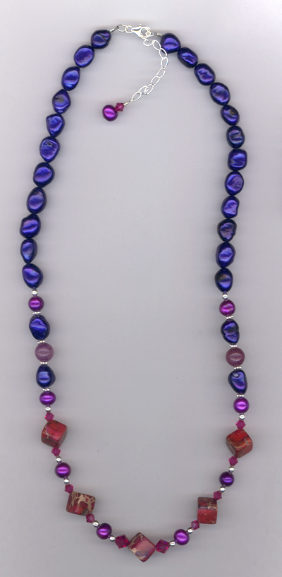 Windsor Violet ~ Gemstone Pearl Crystal Necklace