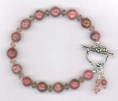 Vintage Rose ~ Gemstone Swarovski Crystal Toggle Bracelet