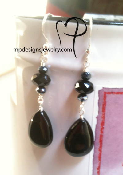 Black Is Beautiful ~ Crystal Sterling Silver Earrings