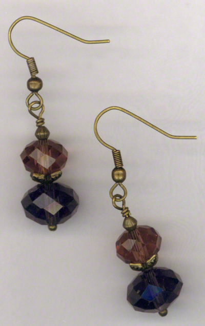 Golden Butterfly ~ Gemstone Amethyst Crystal Earrings