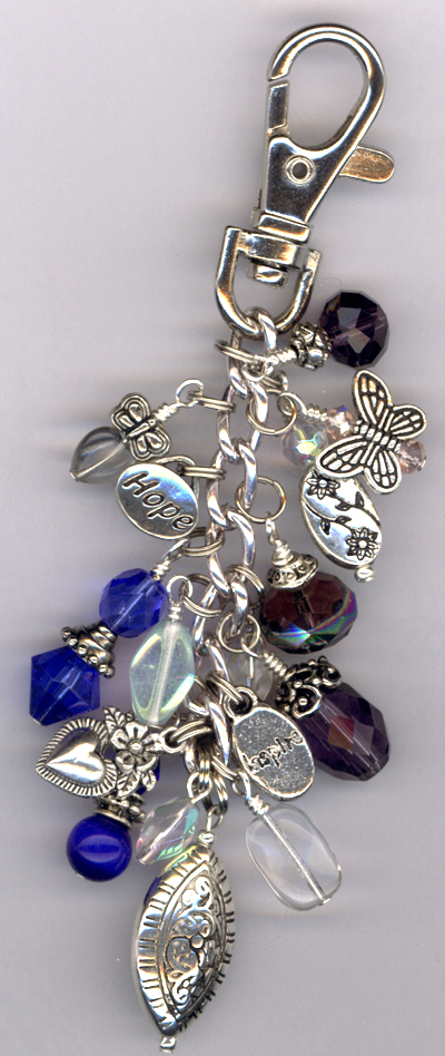 Purple Blue Purse Charm