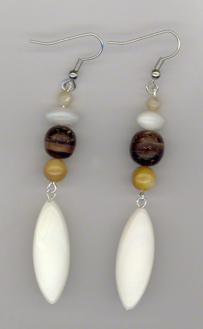 By The Seashore 2 ~ Triple Pearl Earring