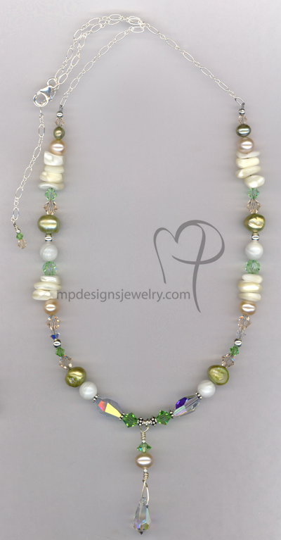 Summer Breeze ~ Pearl Crystal Beaded Necklace