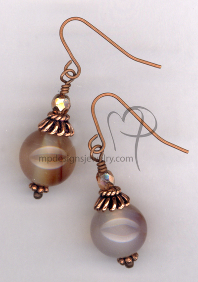 Fall In Love ~ Carnelian Gemstone Copper Earrings