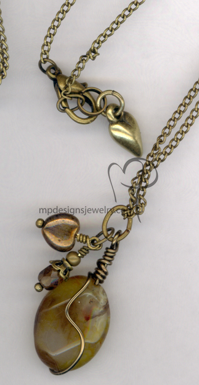 Caramel Agate Pendant Charm Necklace