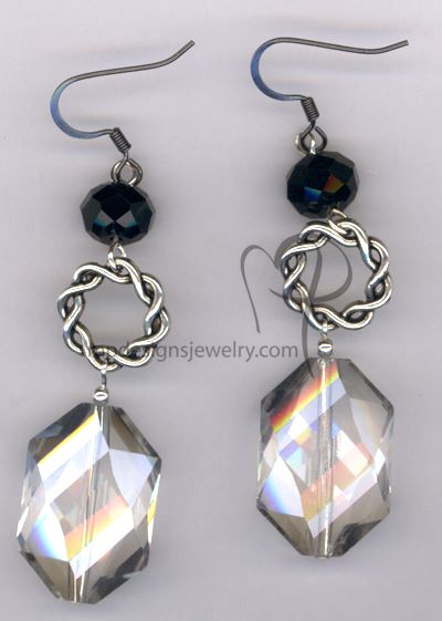Big, Bold, and Beautiful - Crystal Black Silver Earrings
