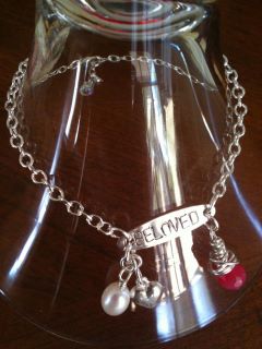 Beloved Hand Stamped Sterling Silver I.D. Charm Bracelet