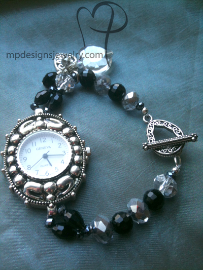 big, bold,beautiful large face chunky heart charm watch