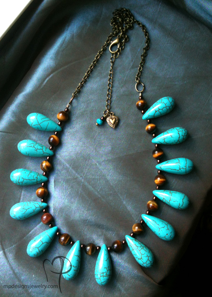 Joanna ~ Gemstone Teardrop Statement Necklace