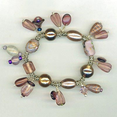 purple stretch charm bracelet