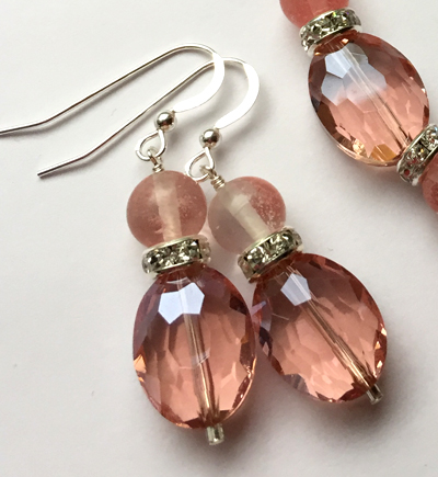 Rose Quartz Crystal Earrings