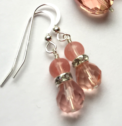 Rose Quartz Crystal Earrings 2