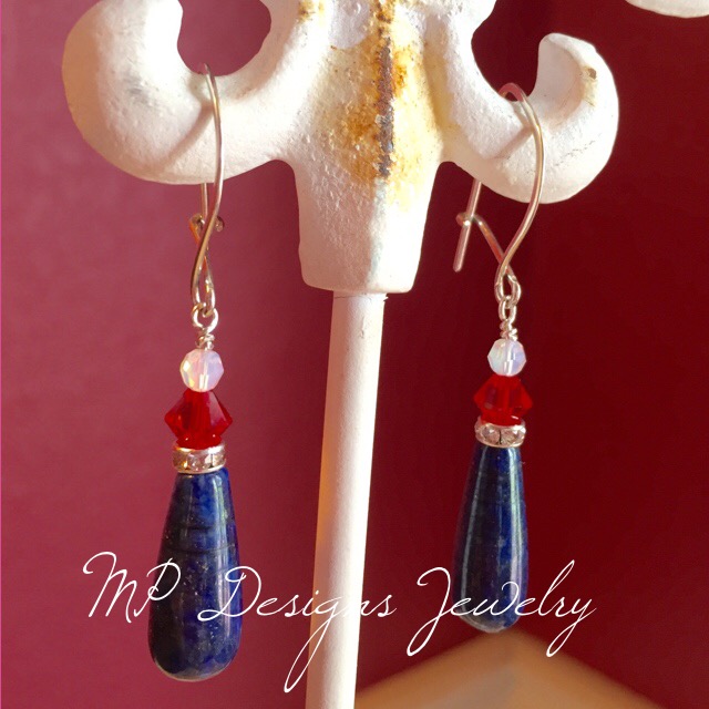 Let Freedom Ring lapis Earrings