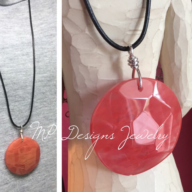 Cherry Quartz ss pendant necklace 