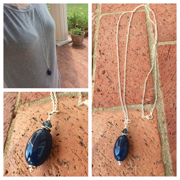 blue agate necklace array