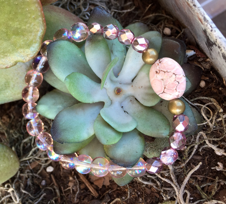 Pink Crystal Jasper Stretch Bracelet