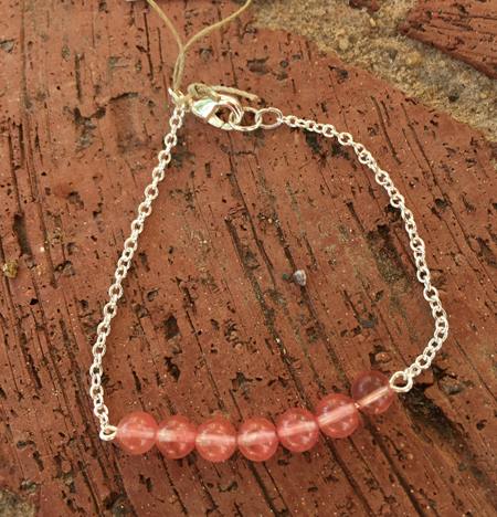 Rose Quartz Silver Chain Bracelet