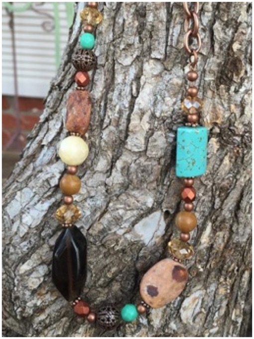 Boho copper chunky necklace