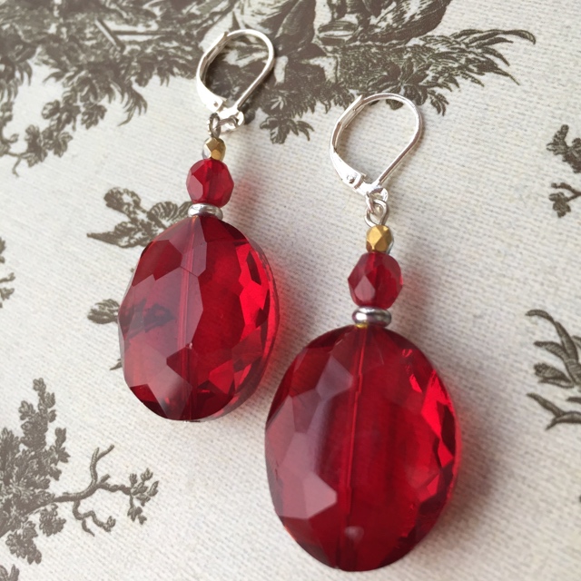 Show Me Some Love ~ Red Crystal Earrings