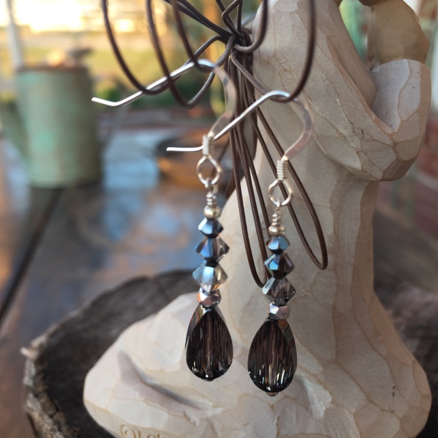 Silver Night Swarovski earring