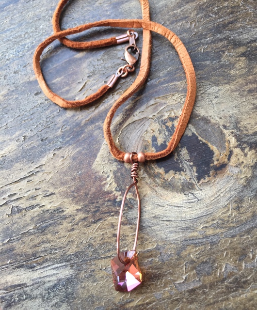 Swarovski Crystal Copper Leather Bohemian  Choker Necklace 2