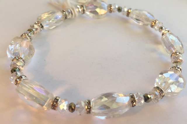 Fancy Crystal AB Stretchy Stacking Bracelet 