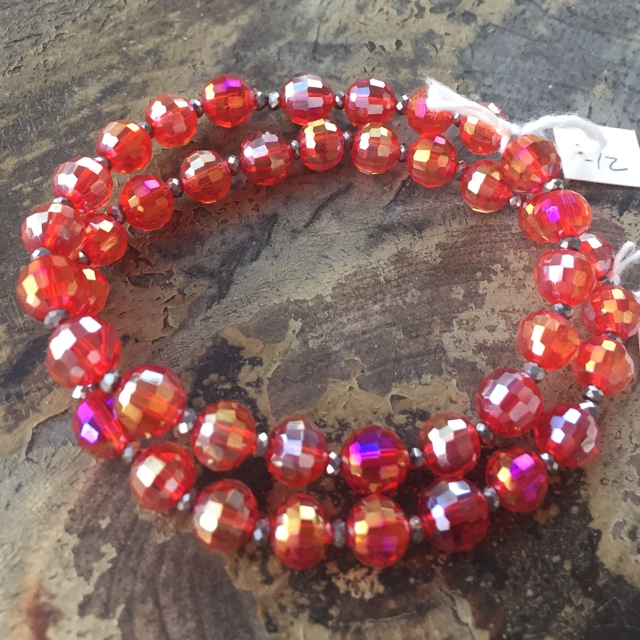 Holiday Crystal Red Stretch Stacking Bracelet 
