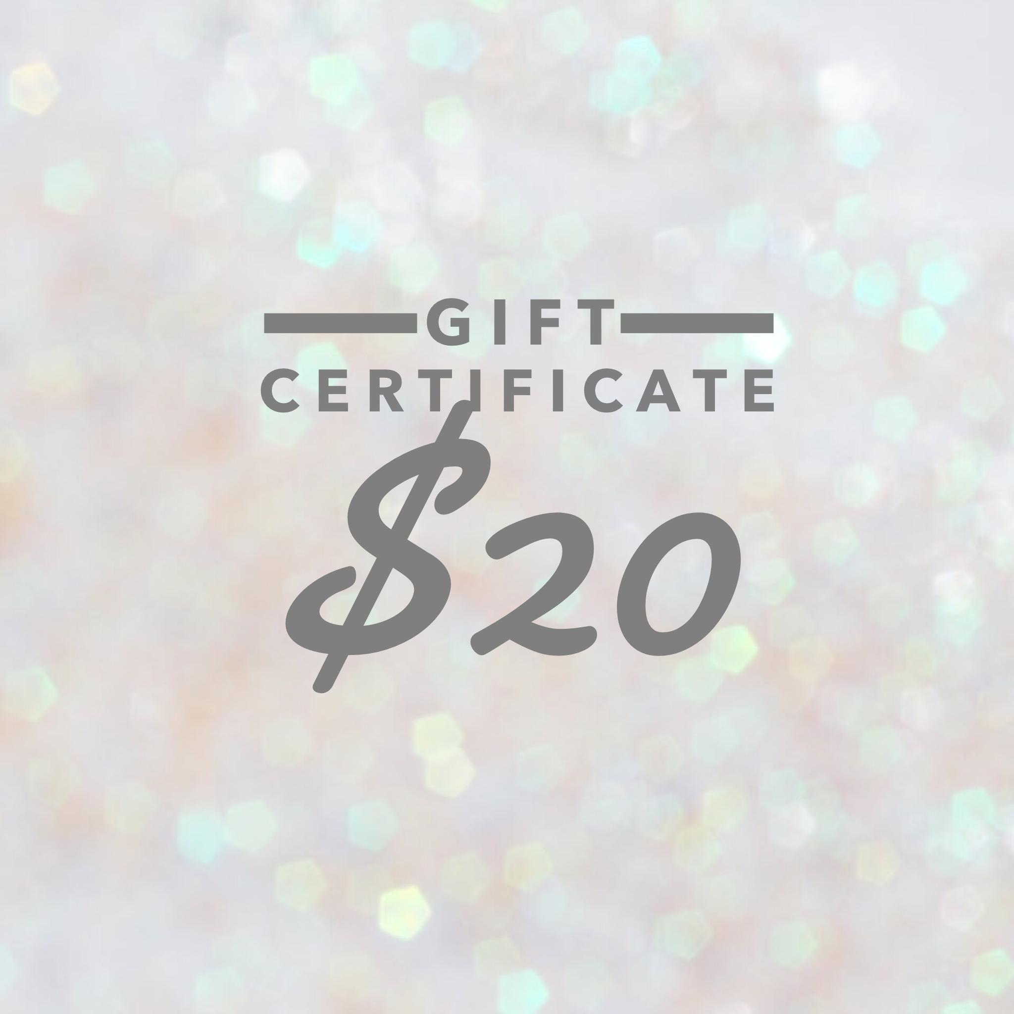 Gift Certificate $20.00