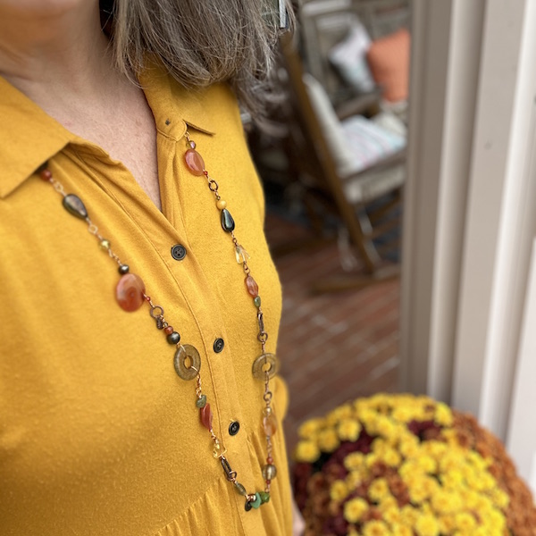 Fall Harvest Copper Necklace Model