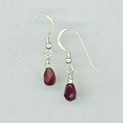 Ruby Red Drop Earrings