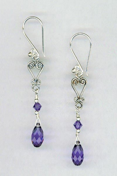 tanzanite chand earrings