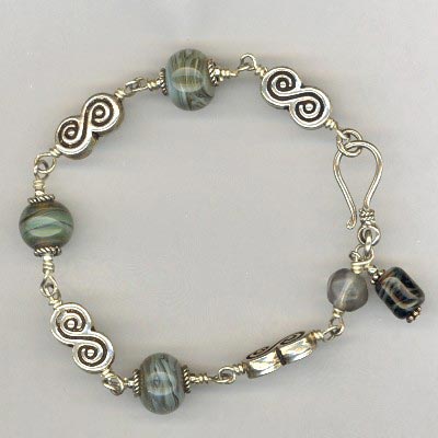 green LW Sterling swirl braclet