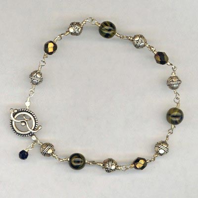 Brwn silver ww bracelet