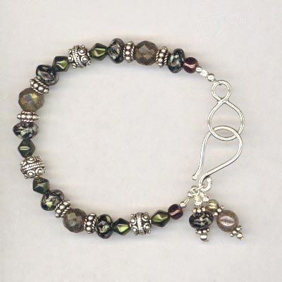 Green silver bracelet