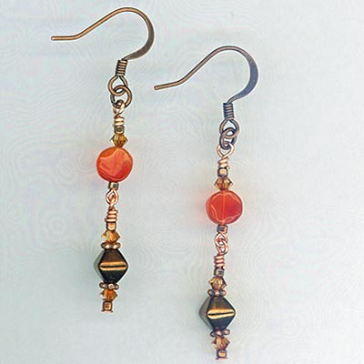 copper carnelian earrings