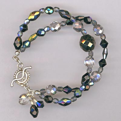 black 2 strand crystla bracelet