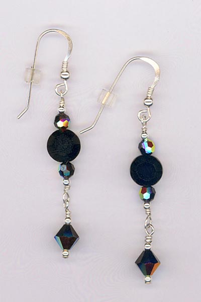 black jet crystal dangle