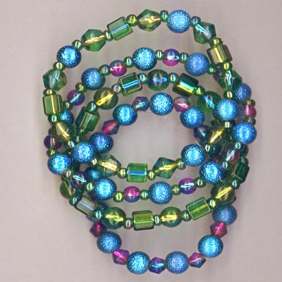 stretch blue green bracelet