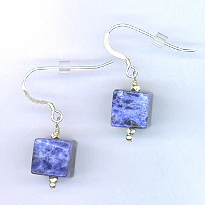 Earring Lapis Cube