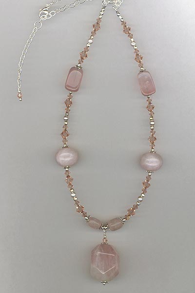 vintage rose chunky necklace