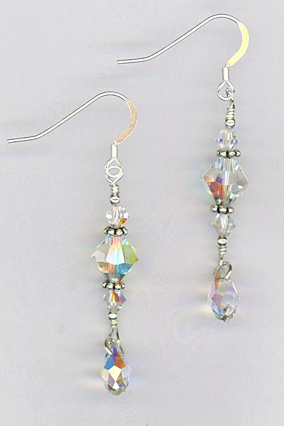 crystal stack drop earrings