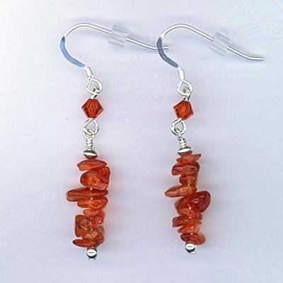 Earring Carnelian chip