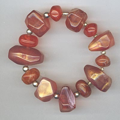 Pink Chunky Acrylic stretch bracelet