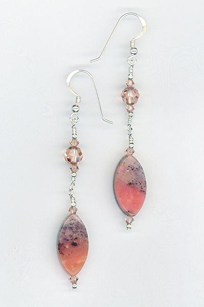 pink opal earrings