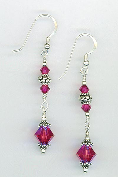 fushia 2 ab bali earring