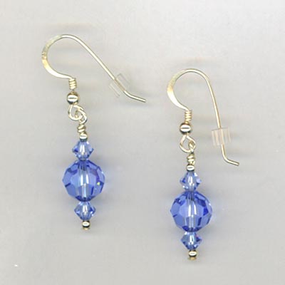 Blue sapphire crystal earrings