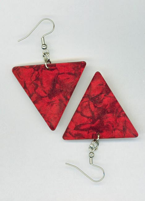 red triangle pick earring